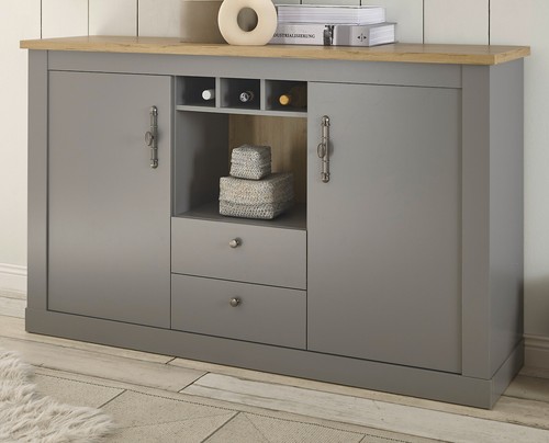 Sideboard anrichte eiche - anrichte, grau