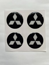 4x Mitsubishi Silikon Felgenemblem Aufkleber Nabenkappen Mitte Radkappe Logo