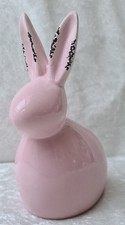 Hase aus Keramik - Oster-Deko - Osterhase - Dekofigur - Rosa