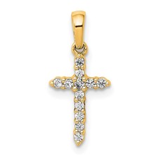 14k Gelbgold polierter Diamant