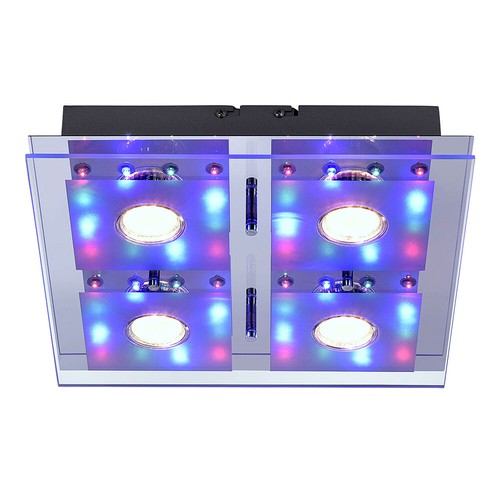 Led deckenleuchte rgb chrom - rgb,