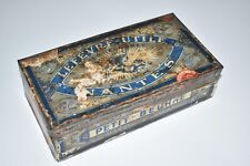 Antike französische Blechdose für Biscuits Petit Beurre Paris Lefevre Utile #C5
