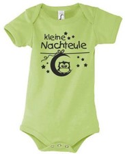 Baby Body Geburt Strampler Babybody bedruckt Druck UHU Eule Nachteule Mond 50