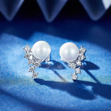 Ohrstecker Perle silber Zirkonia Damen Mädchen Geschenk Geburtstag Valentinstag