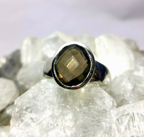Ring mit rauchquarz 925er - ring, rauchquarz,