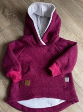 Wollwalk Hoody Gr 92 Handmade mit Innenfutter und Ärmelbündchen