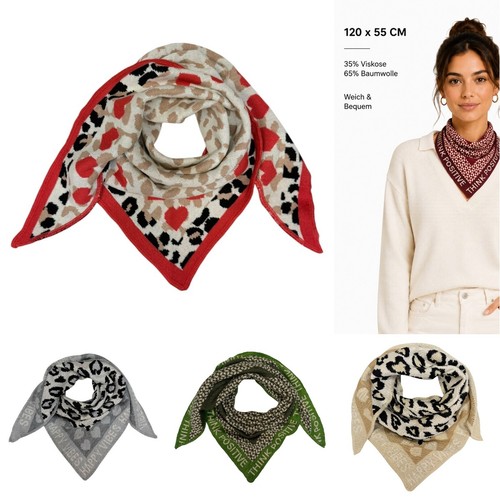 Dreieck strickschal leopard - dreieck,