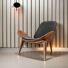 2025 Hans Wegner Muschel Lounge Stuhl Retro Design Sessel Polster Sitz Komfort