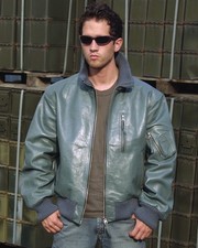 BW Fliegerjacke Pilotenjacke Bomberjacke Lederjacke grau