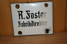 Original Altes Emailschild,R. Foster,Fabrik,Fabrikdirektor,Bodenfund,Vintage,Top