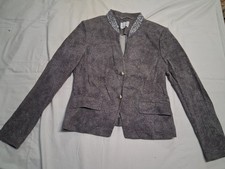 Grau Silberner Strickblazer