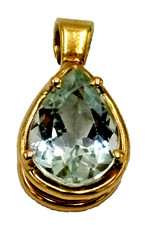 Gold Anhänger 14K / 0,585 Gelbgold Aquamarin