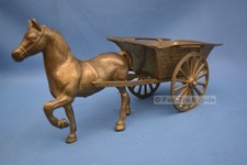 Pferd mit Wagen Pferdekutsche Messing