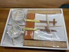 Elegantes SUSHI-Set 15-tlg. 2 Personen rechteckige Porzellanteller mit Tablett