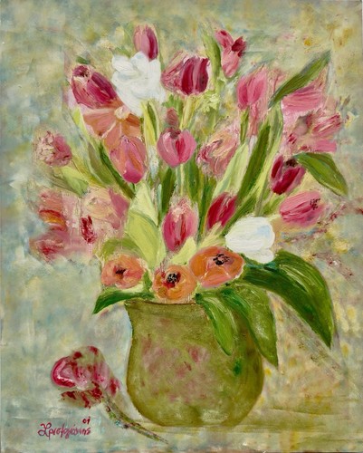 Original ölgemälde tulpen - original,