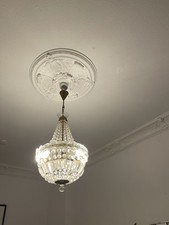 Art Nouveau Jugendstil Kronleuchter Kristall Antik Lampe Barock Bronze Gold