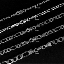 Silberkette Echt 925 Sterling Silber Figarokette Halskette Panzerkette Kette Neu