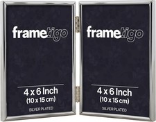 Versilberter Doppel-Fotorahmen