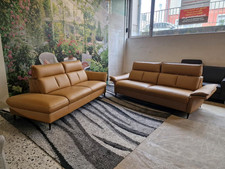 Hukla Sitzgruppe (2,5-Sitzer, 3-Sitzer) N2847 Echtleder Credo kurkuma, Longlife