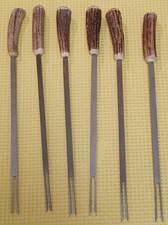 GEWEIH Fondue Gabeln silvester raclette hirsch reh horn besteck edelstahl essen