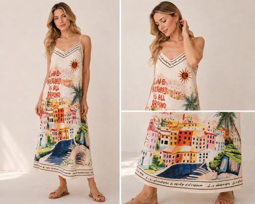 Sommerkleid print lang - sommerkleid,