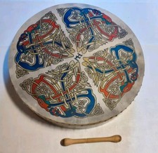 Bodhran Trommel,handgemalte,keltic.46 cm Durchmesser,wie Neu