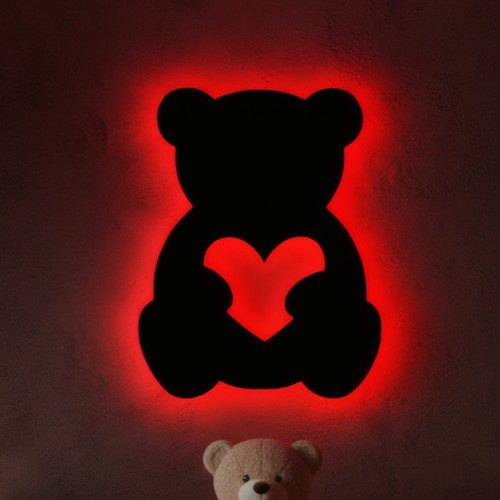 Teddy herz led neon schild - led,