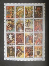 VAE  Emirat Ajman 1973 Mi-Nr. AJ 2797A-2812AKB MiniSheet Gemälde Kunst Religion