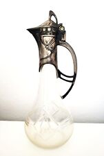 WMF Jugendstil Likör Karaffe um 1900 Glas Zinnmontur versilbert Britannia WMFB