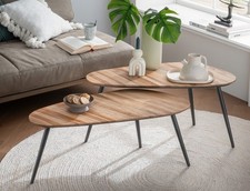 2er-Set Couchtisch Massivholz