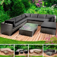 BRAST Gartenmöbel Alu Poly Rattan Lounge Möbel Garnitur Sitzgruppe Sofa - 2.Wahl