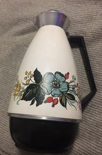 Thermoskanne Isolierkanne Vintage 70er 80er Jahre Blumenmuster Metall??