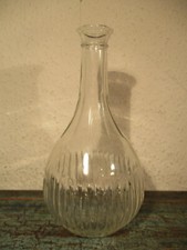 bauchige Deko Flasche 20,5cm Glas Blumenvase Tischvase Karaffe ohne Stopfen
