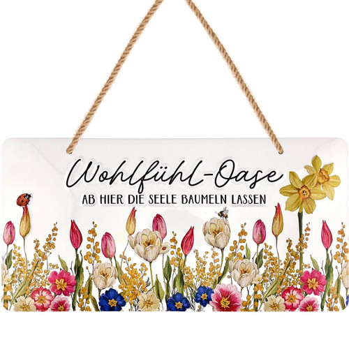 Wohlfühl oase schild vintage - schild,