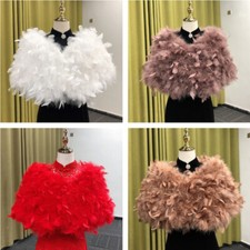 Damen Kunstpelz Feder Wickel