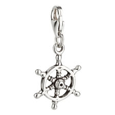 Charm / Anhänger Steuerrad mit Karabinerverschluß aus 925 Sterling Silber