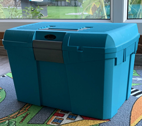 Putzbox pferd kunststoff blau - pferd,
