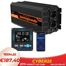 EDECOA Spannungswandler 12V 230V Reiner Sinus 2000W 4000W Wechselrichter APP