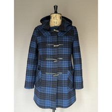 Original Montgomery Dufflecoat Damen Gr. 36 blau kariert Horn Toggle England "