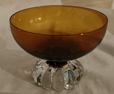 Aseda Sweden Dessertschale Sektschale Glas Schokobraun - Design Bo Borgström 