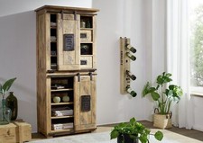 offener Schrank groß 10 Fächer Wohnzimmerschrank Regal Mango Eisen 80x175cm