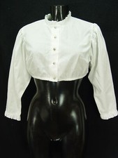 Gr.42 Dirndlbluse Bluse für Dirndl Rüschen am Kragen Trachtenbluse B7020