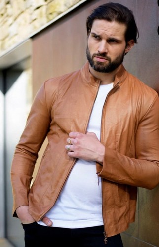 Neu hellbraune lederjacke - neu,