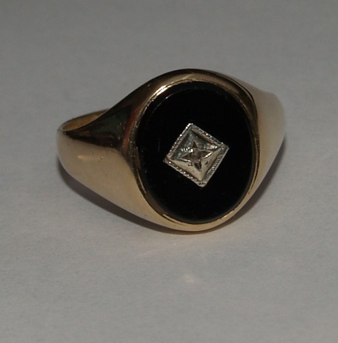 Siegelring gelbgold onyx - siegelring, kt
