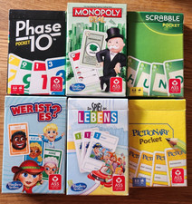 Konvolut 6 x Pocketspiele 5 noch ovp.!!!  Monopoly Phase 10 Scrabble Spiel des L