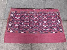 Antik Handgefertigt Traditionell Orientalisch Wolle Rot Rosa Kelim Bag 117x77cm