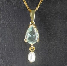 Ohrringe Aquamarin blau, Echte