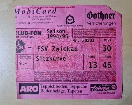 Sammlerticket nürnberg - sammlerticket, 1.fc