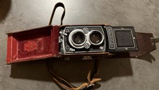 1950er Rolleiflex TLR Zeiss-Opton Tessar 75mm f/3.5 mit Lederetui funktionsfähig