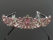 Hochzeits Diadem Krone rosa